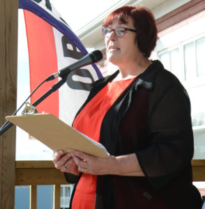 Cindy O'Neill, executive director of Mill Road Social Enterprises spoke at the grand opening. 