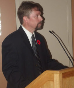 Darryl Breen once again served as MC for the Havre Boucher Community Centre’s Remembrance Ceremony, which took place Sunday afternoon. 
