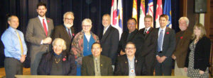 Representatives of Atlantic universities and First Nations are seen here in Antigonish last week as StFX hosted the renewal of the Atlantic Aboriginal Economic Development Integrated Research Program delivered by Atlantic Canadian universities in partnership with the Atlantic Policy Congress of First Nation Chiefs.