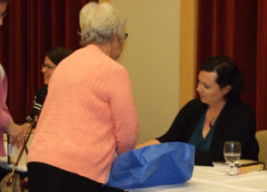 FEIS attendees lined up for their chance to speak with and have their books signed by best-selling author Ami McKay